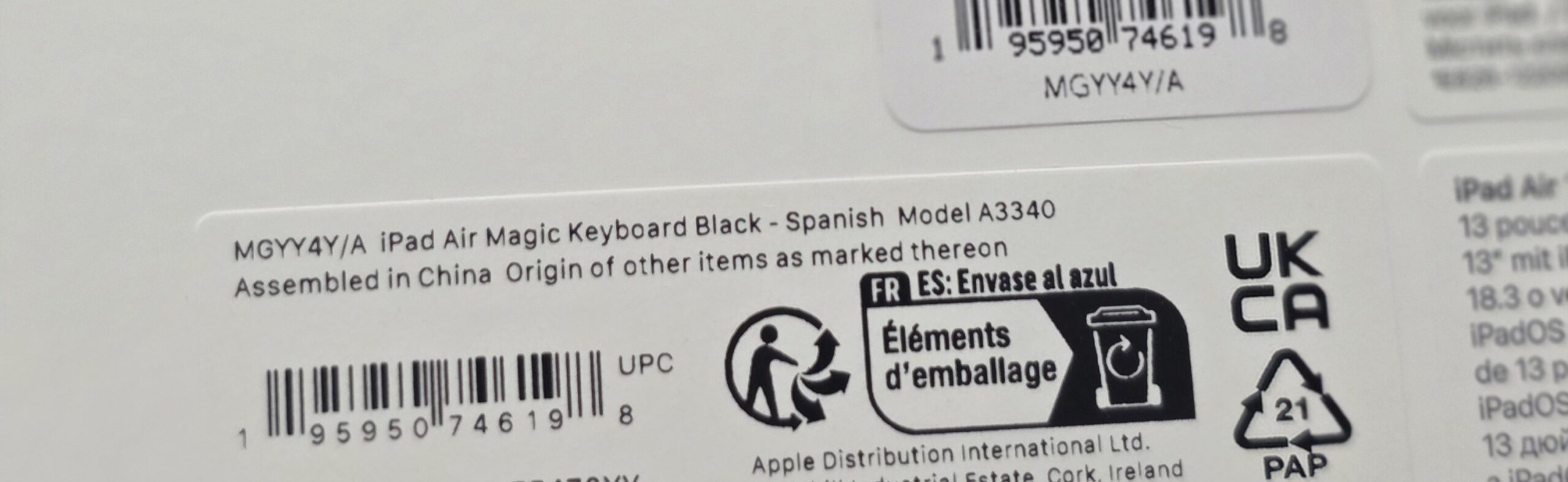 Apple Magic Keyboard 13" Para iPad Air 13"  Negro
